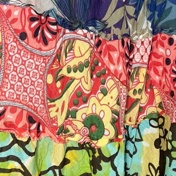 ALLISON BRITTNEY Tiered Gauze Boho Lined Mini Skirt - Picture 2 of 8